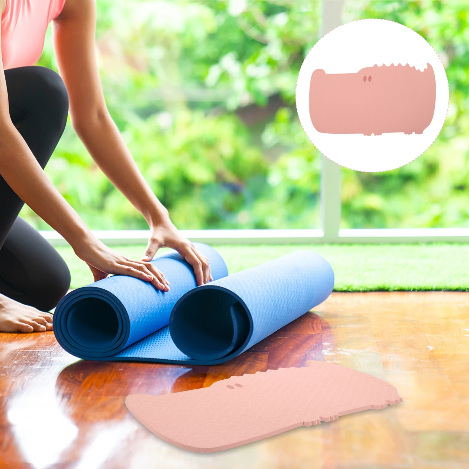 

2 Pcs Princess Powder Knee Protection Pad Fitness Non Slip Yoga Mat Support Tpe