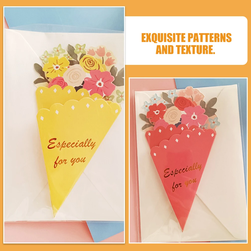 

15 Pcs Three-dimensional Bouquet Greeting Card for Mother Mom Gifts Flower Cards Paper Flowers