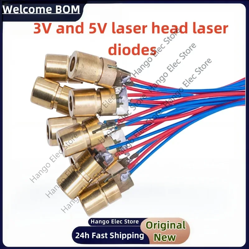 

5PCS 3V5V laser head, laser diode, 650nm red point-shaped single-line copper semiconductor laser tube, high power