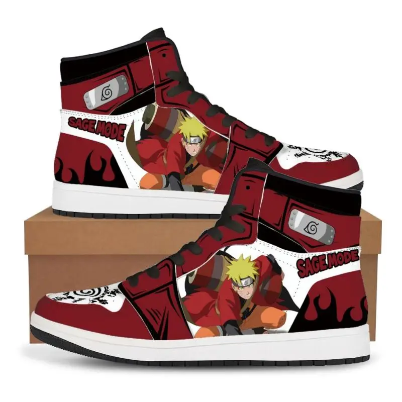 Naruto Anime Akatsuki High-Tops Sneakers Casual Shoes Basketball Shoes Cartoon Printing Comfortable Flat Shoes Men Birthday Gift