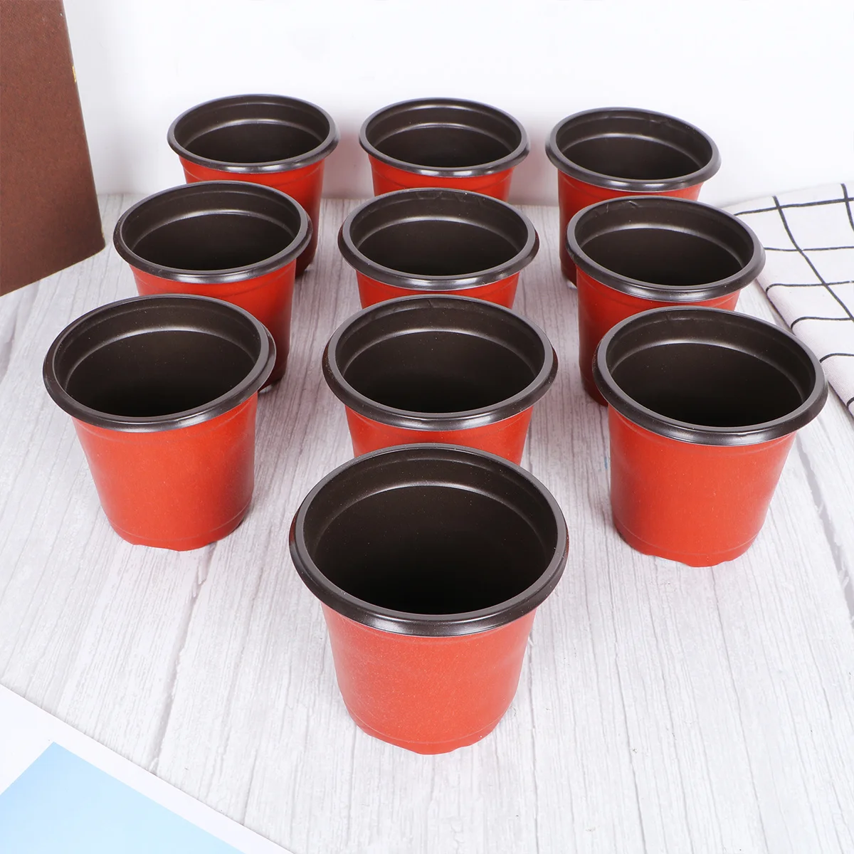 

50pcs Plastic Flower Pot 110X87X99Mm Minimalist Design For Succulents Cacti Plants Decorative Garden Storage Rack