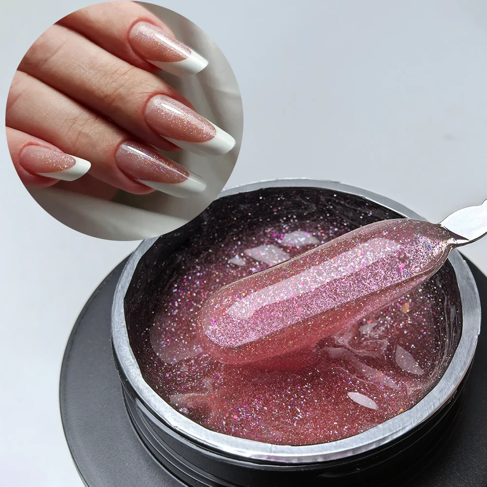 Jillnails 50g Zelfnivellerende Medium Gel 50ml Melkachtig Roze Wit Gel Builder voor Nagels Extension Nail Building