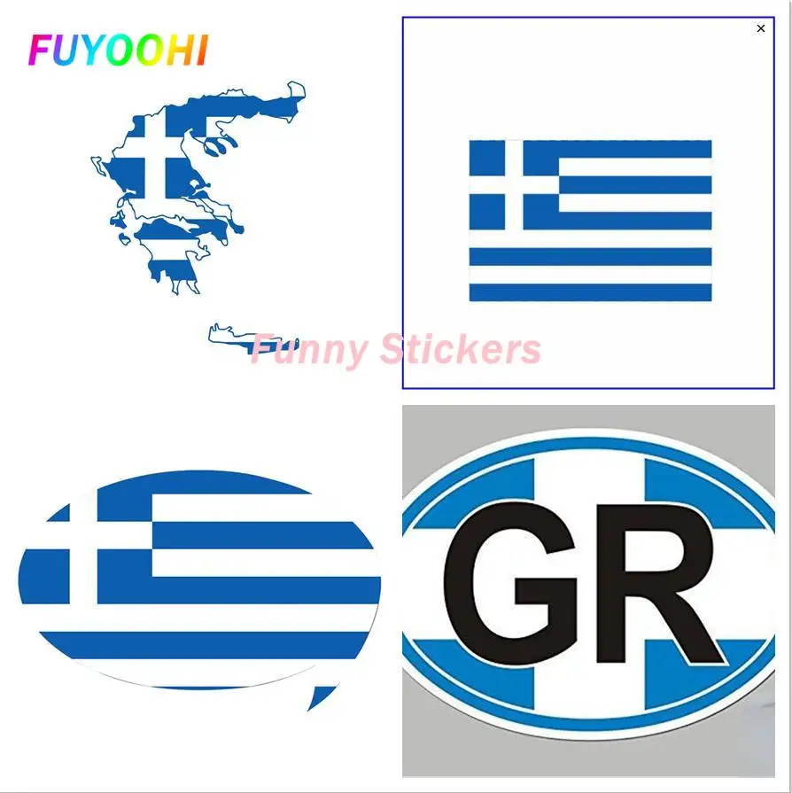 

FUYOOHI Play Stickers Personality Creativity Car Styling Map Car Sticker Greece Flag Motorcycles Reflective Sunscreen Decal