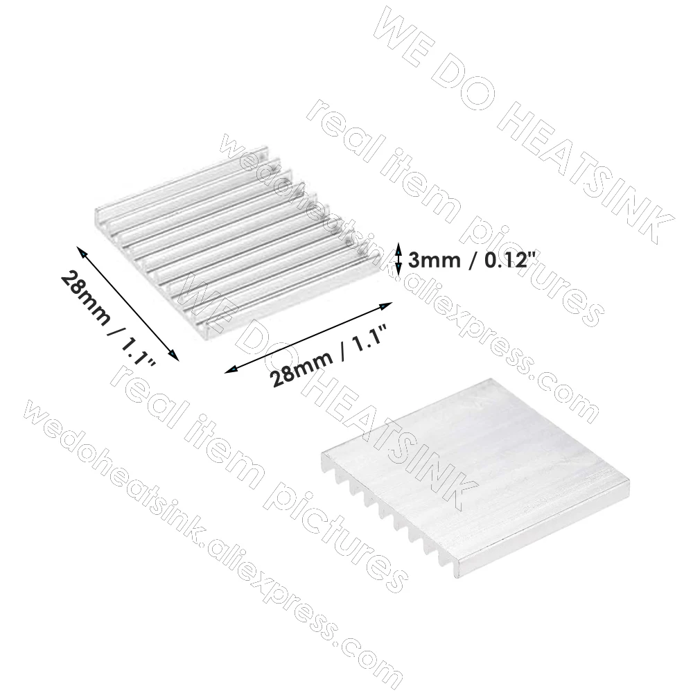 WE DO HEATSINK 28x28x3mm Without or With Thermal Pad Pure Aluminum SSD Graphics Card Heatsinks For GPU VGA Chipset