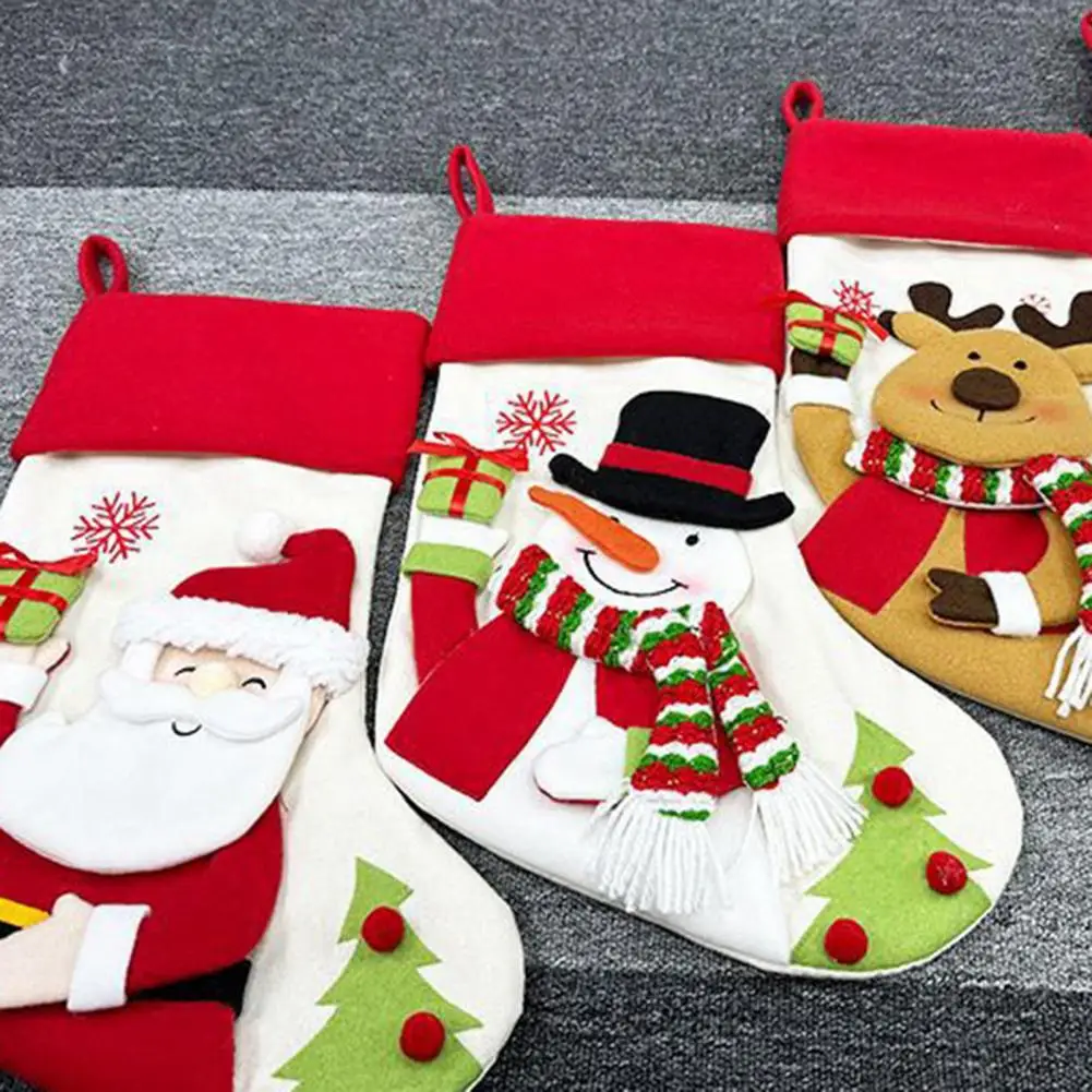 

Kids Christmas Stocking Festive 3d Pattern Christmas Stockings for Fireplace Tree Decor Holiday Party Decoration for Family