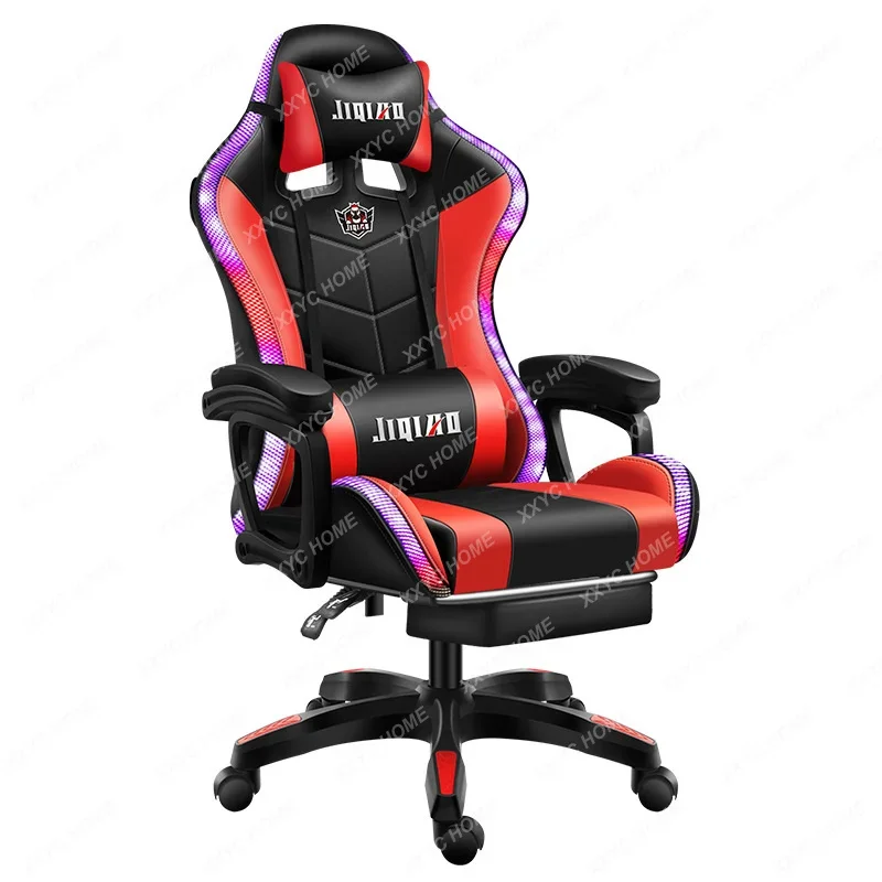 Massagem Couro Cadeira Do Computador De Escritório, Cadeira Gamer, Jogos Giratórios, Móveis Ergonômicos, Alta Qualidade, Luz Do Escritório