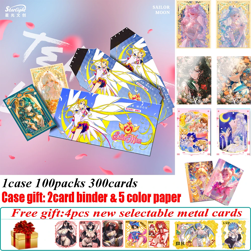 

New Starlight Sailor Moon Tear Peelable Collection Cards Anime Character Tsukino Usagi Magic Transformation Flash Card Gift