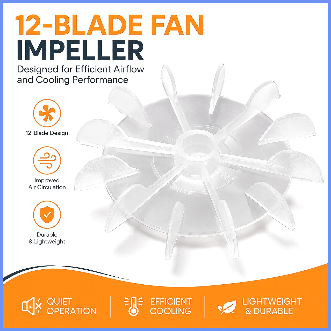 100x12mm 116x14mm 142x18mm White Black Plastic Round Shaft 12-Blade Motor Cooling Fan Vane Replacement for Impeller