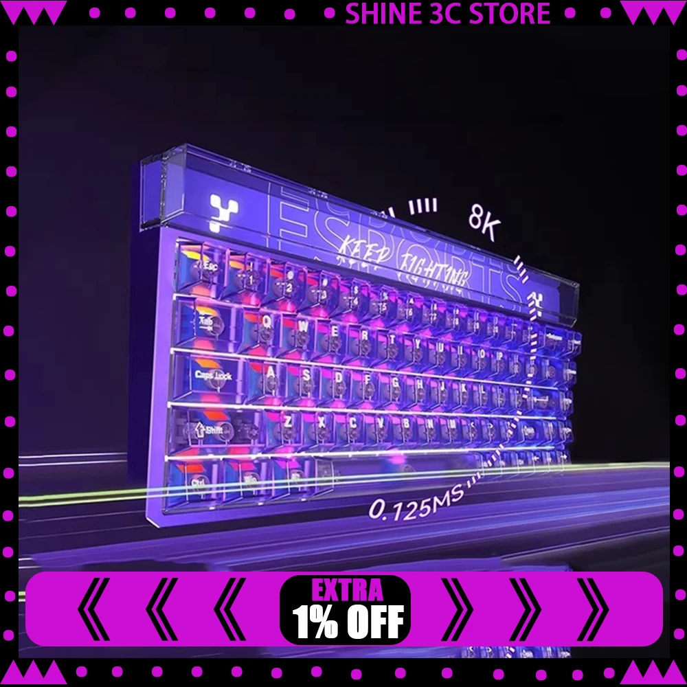 

Механическая игровая клавиатура DAREU Thunder68 с магнитными переключателями, точностью RT 0.01 мм, низкой задержкой, RGB-подсветкой, Gasket-креплением, возможностью горячей замены, аксессуары для ПК