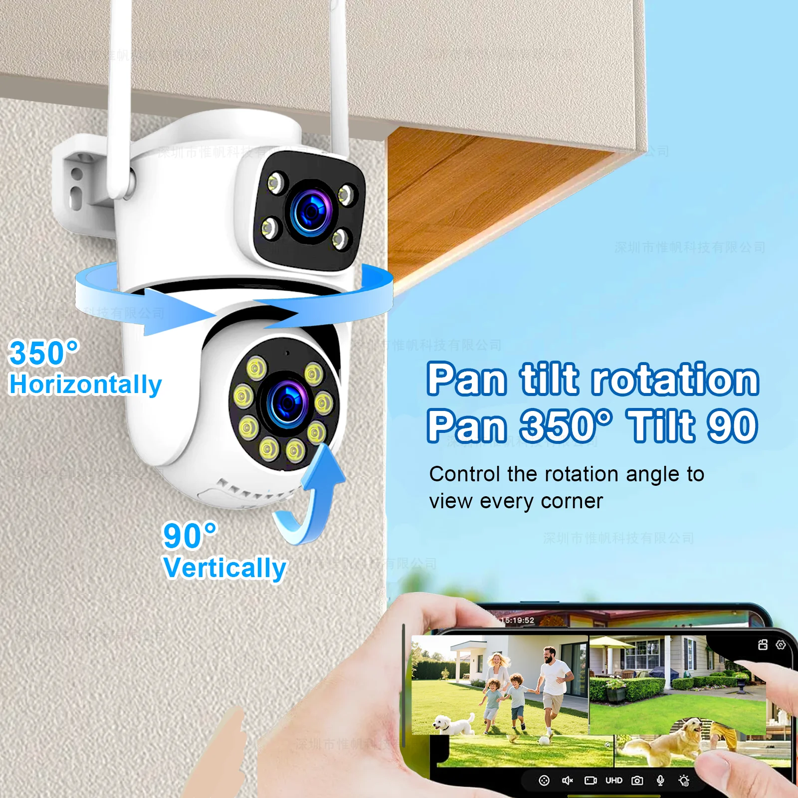 Tuya 5K 10MP WIFI IP Camera Outdoor 5G Wifi Dual Lens PTZ Cam Onvif CCTV Surveillance AI Tracking Alexa/Goggle Security Camera image 3
