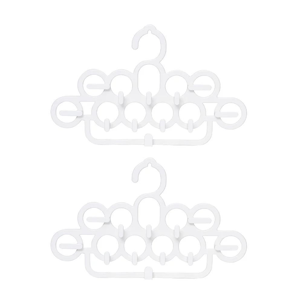 

Plastic Tie White Storage Rack Scarf Belt Shawl Hanger Multifunctional Hooks Clothes Organizer Wardrobe Space Saving Home Decor