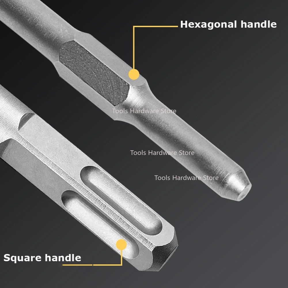 10PCS Concrete Electric Pick Chisel Head Alloy Electric Hammer Impact Drill Hexagonal, Square Handle Optional