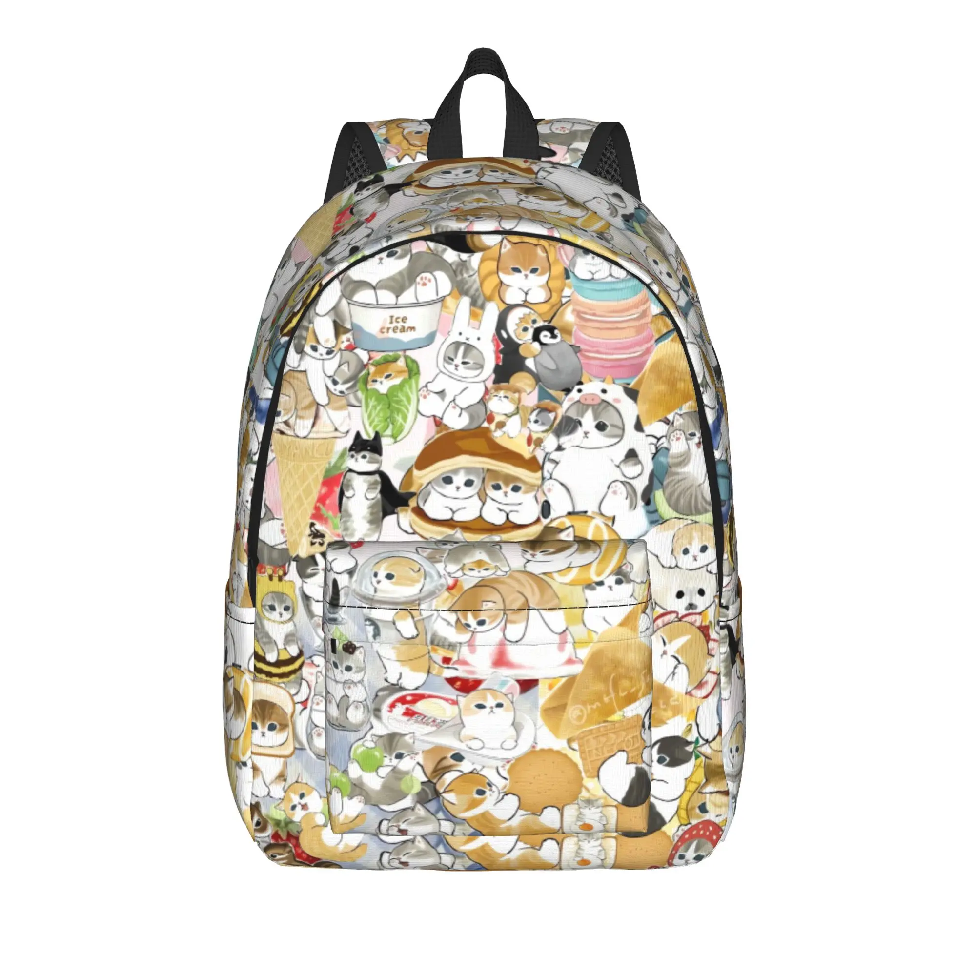 Cat M-mofusands Backpack Student Unisex Lightweight Backpacks Polyester Leisure High School Bags University  Rucksack