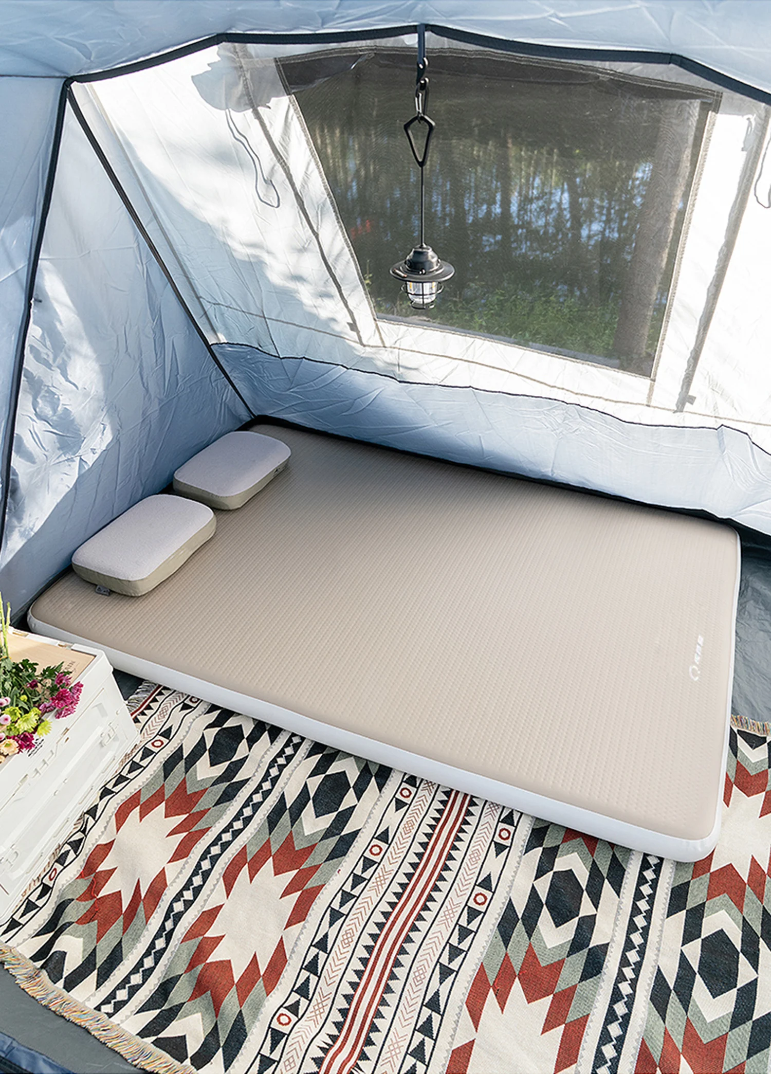 Lohascamping Air Mattress Compact Folding Sleeping Bed Camping Tent Mat 1-2 Person Inflatable Mat 10cm Thicken Sleeping Mat