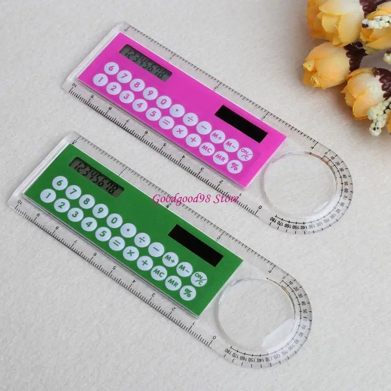 Mini calculatrice numérique, règle 10cm, 2 en 1, papeterie pour enfants, cadeaux scolaires bureau