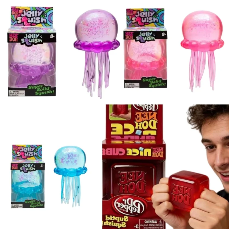 

Pinche new red square jellyfish soft and cute stress relieving toy beautiful squeezing feeling office gift