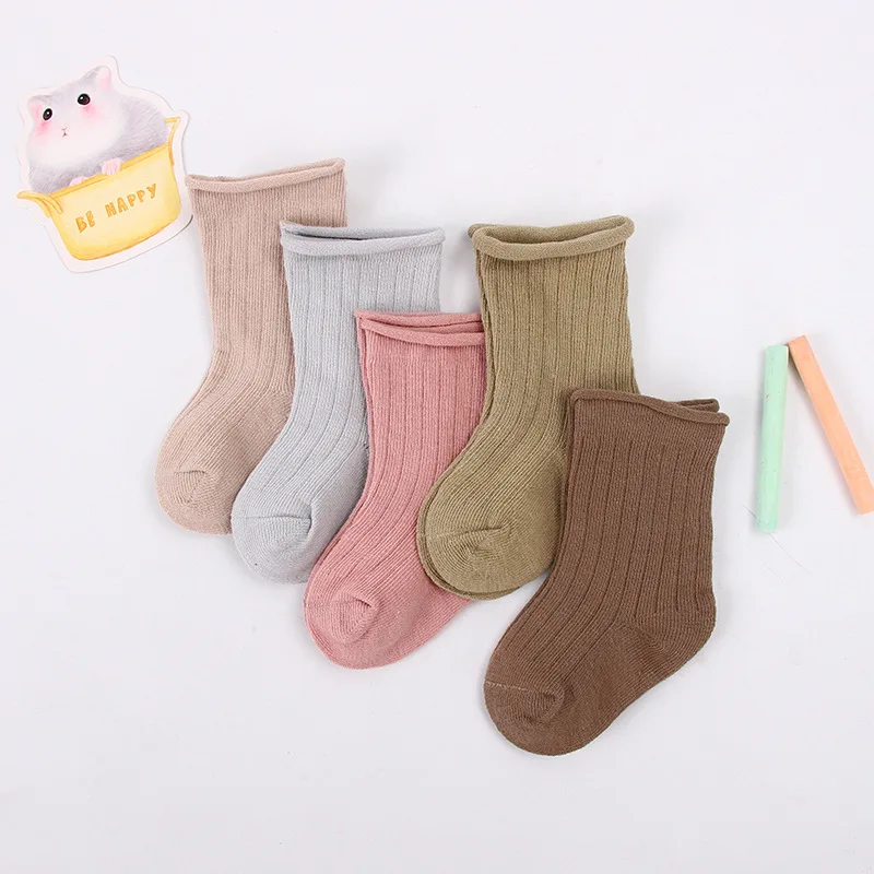 Winter Baby Toddler Cotton Socks Kids Boys and Girl Autumn Short Newborn Ribbed Baby Clothing Christmas Solid Infant Socks