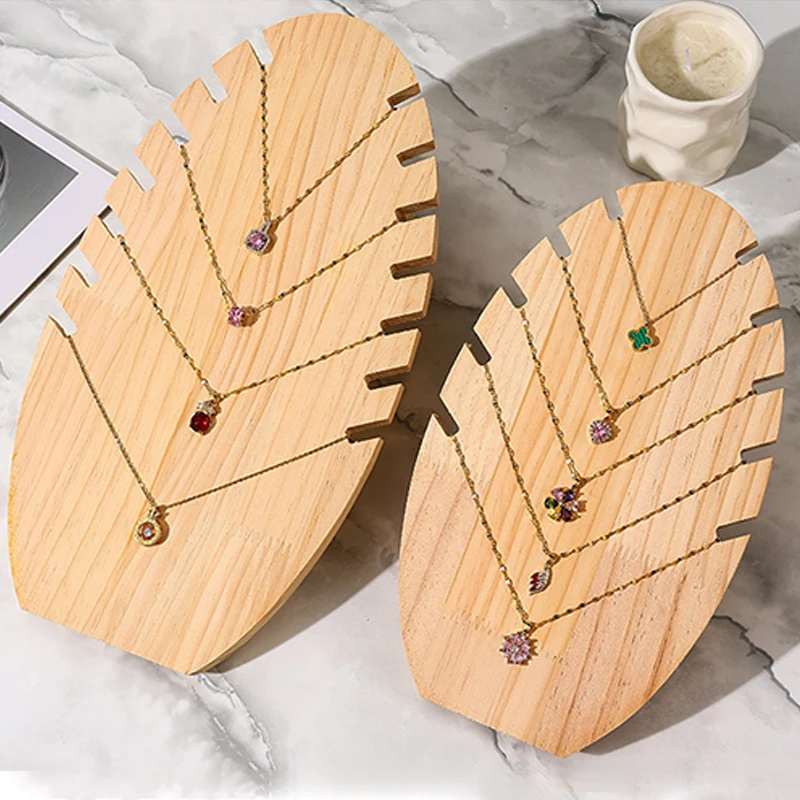 New Solid Wood Creative Flame Plate Necklace Display Stand.Pendant Bracelet Jewelry Hanging Rack .Window Display Props Shelf