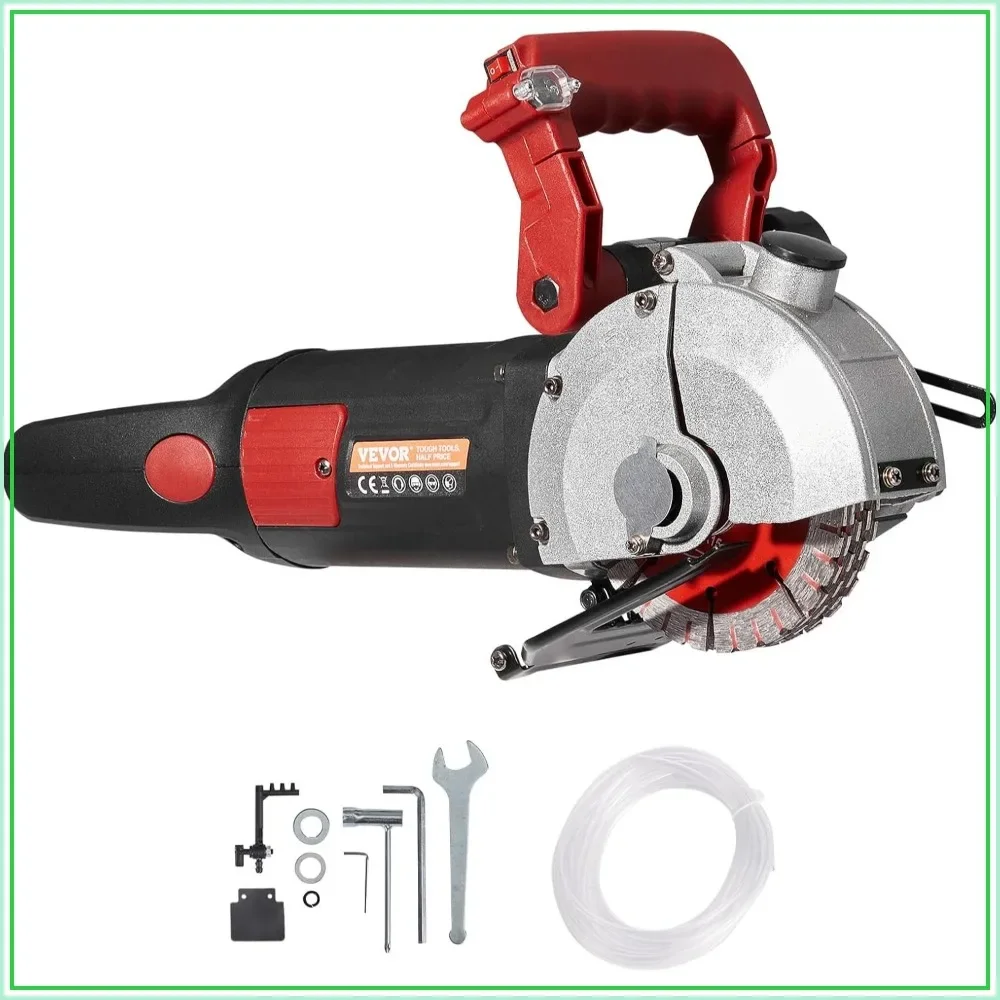 4800W Wall Chaser Concrete Cutter 5 Blades Laser Guide Dustproof for Marble Granite Brick