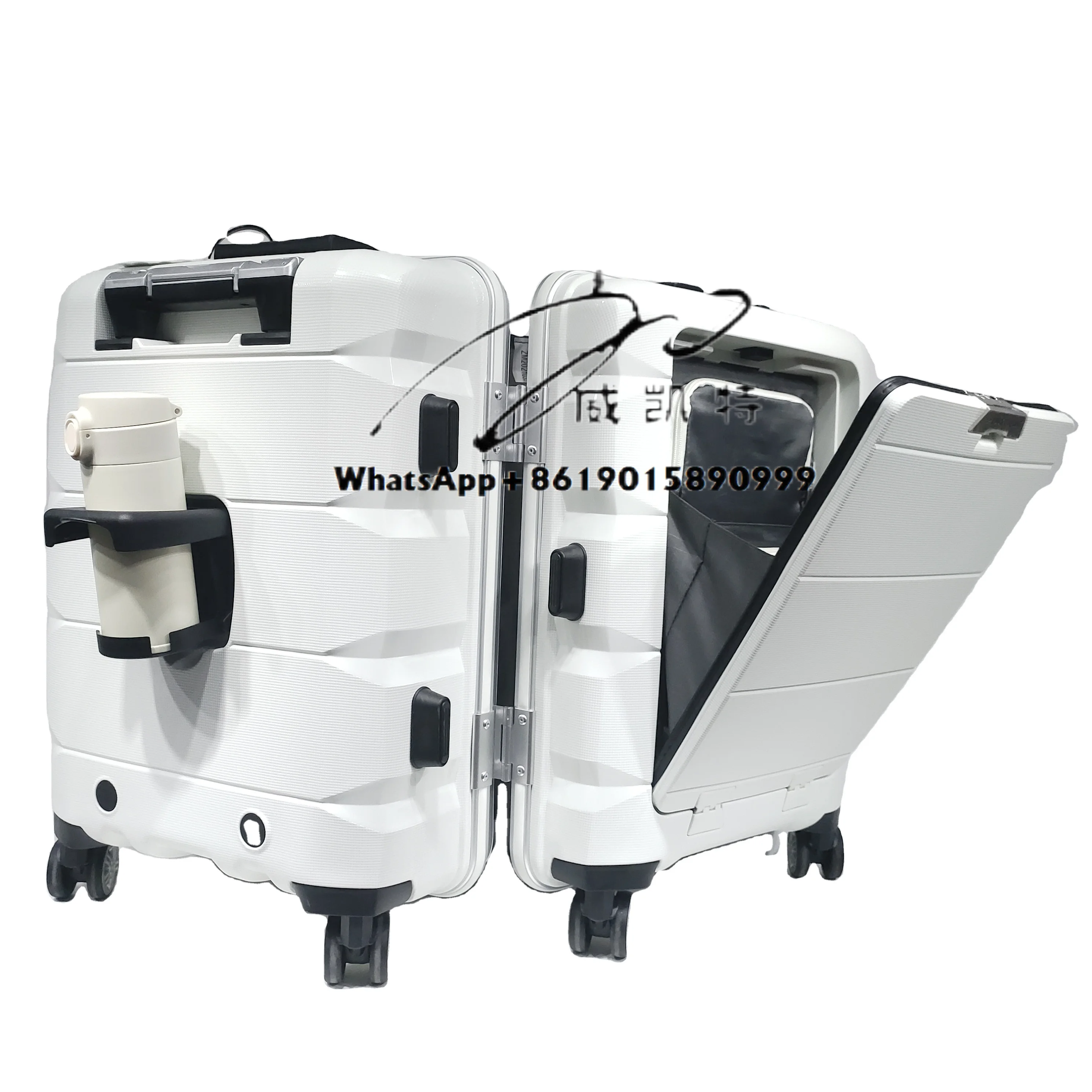

Multifunctional Suitcase TSA Lock Universal Wheel Hand Luggage 20" Luggage with Cup Holder Trolley Suitcase With PP