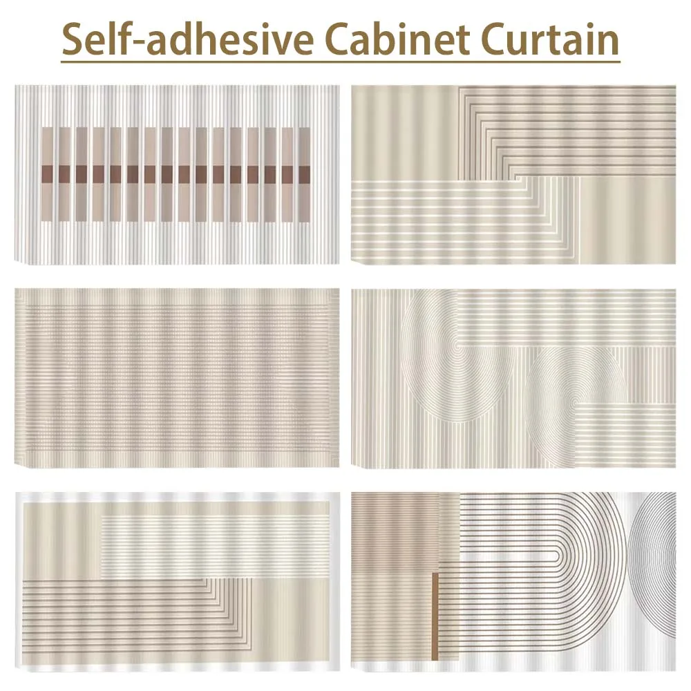 Self-adhesive Cabinet Curtain Household Furniture Short Curtains Simple Style Kitchen Cabinets Curtain Dustproof Half-Curtains