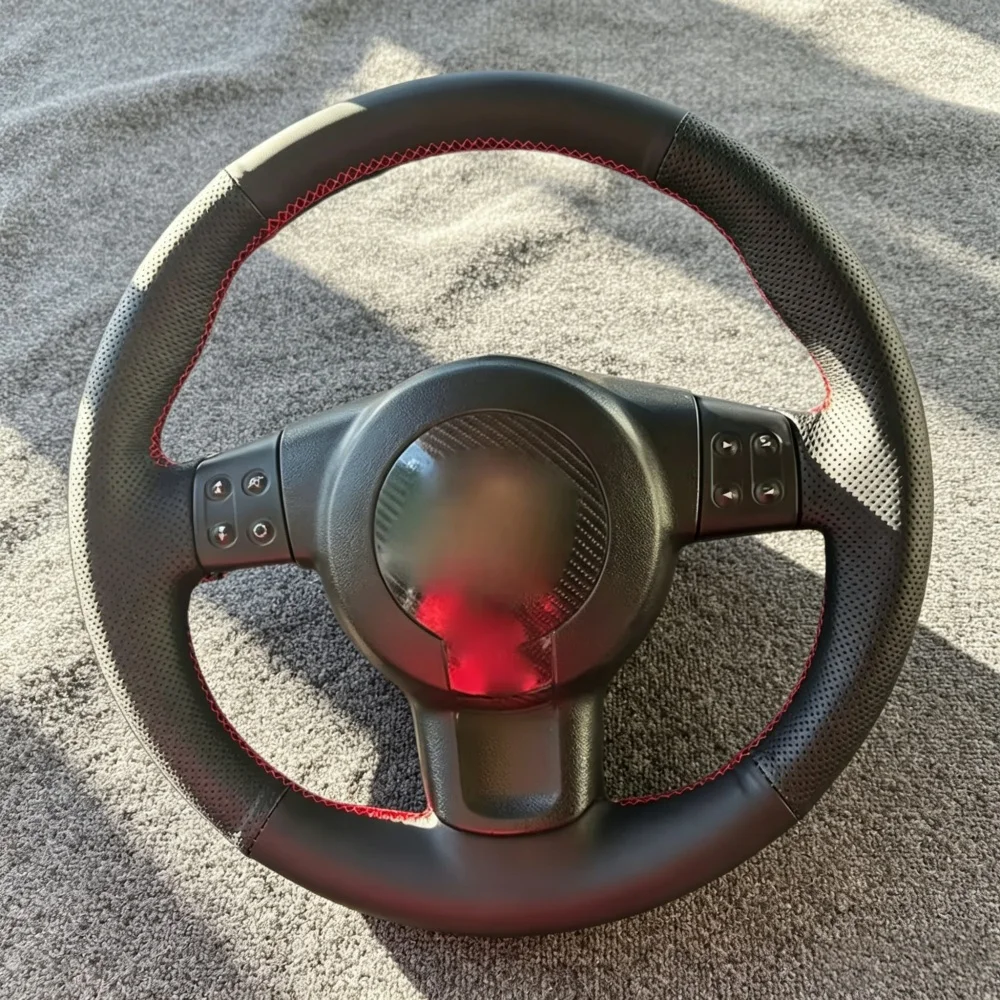 Car Interior Hand Stitched Wear Resistant Artificial Leather Steering Wheel Cover For Seat Leon (Mk2) 2006-2008 Ibiza (6L) 2007
