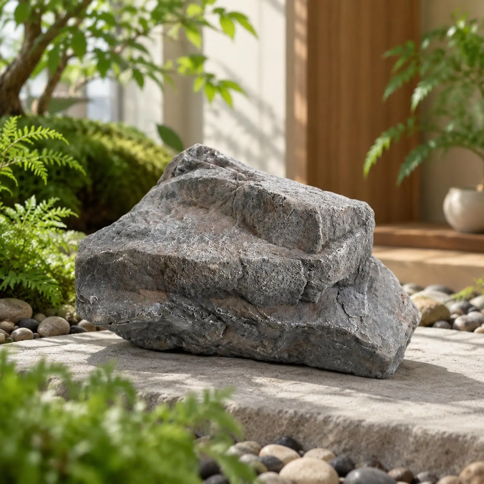 Textured Faux Stone Decoration Irregular PU Rock Sculpture for Plant Display Vivarium Miniature Bricks Mold Style