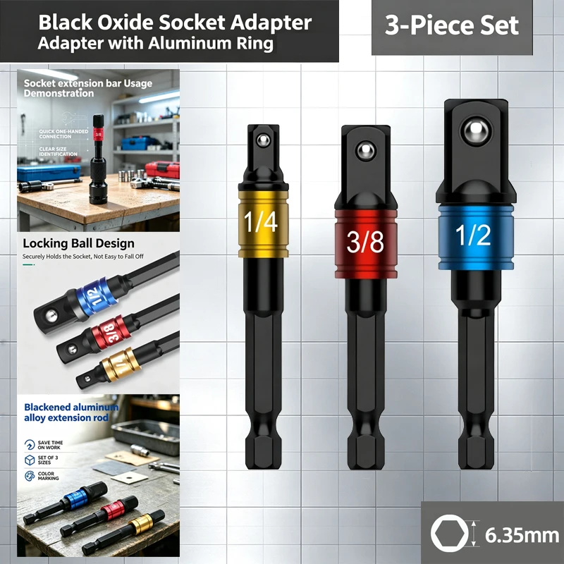 3-Piece Socket Adapter Set 1/4
