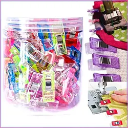 100/50/25pcs  Plastic color Patchwork Sewing Clip Quilter Holding Wonder Clamps office Desktop Organizer Clips (bag/box)