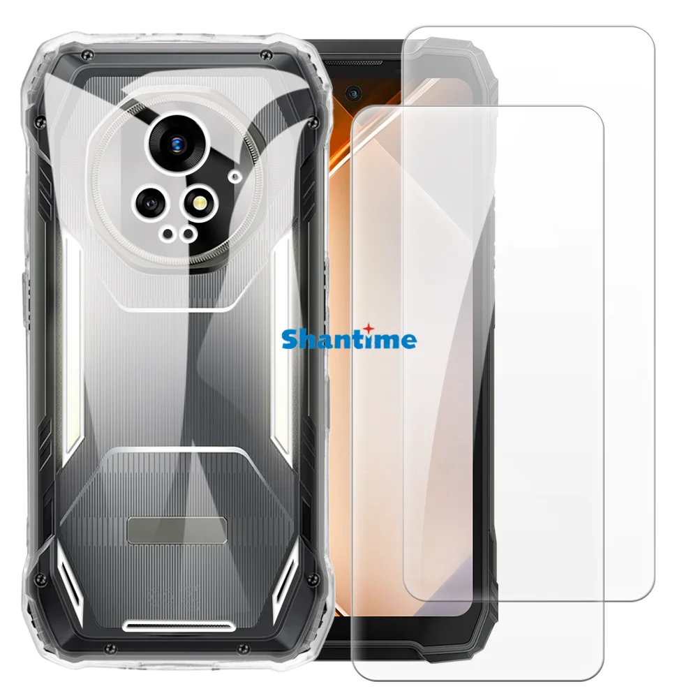 Soft Case + 2 Pack Tempered Glass Screen Protectors for Blackview Xplore 2 Full-Body Protection