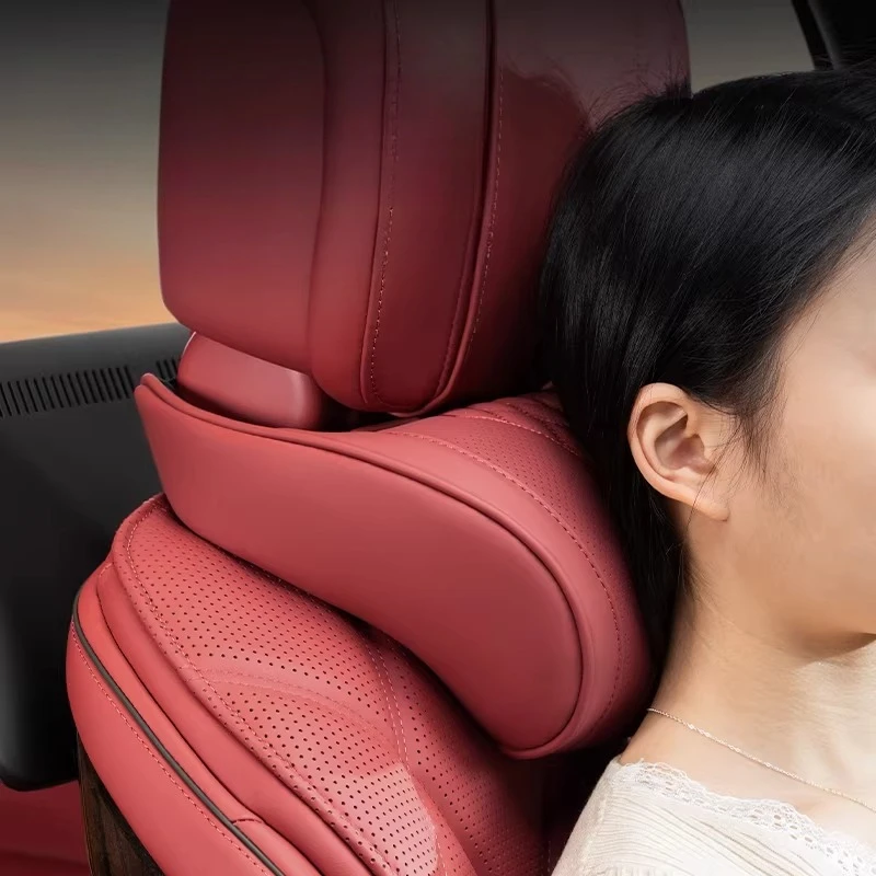 For BMW 3/5 Series Headrest Volcano Red Car Neck Pillow Waist Car Pillow Neck Pillow Automobiles Interior Accessories Body Kits