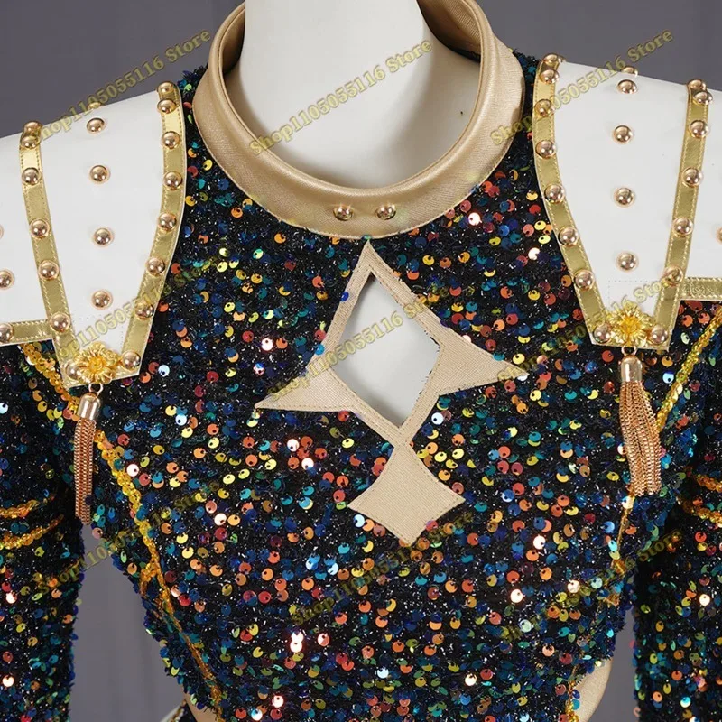 KPop شيطان الصيادين تأثيري رومي زوي ميرا زي شعر مستعار للأطفال أسود ذهبي بدلة رائعة حفلة الهالوين لعب الأدوار الزي