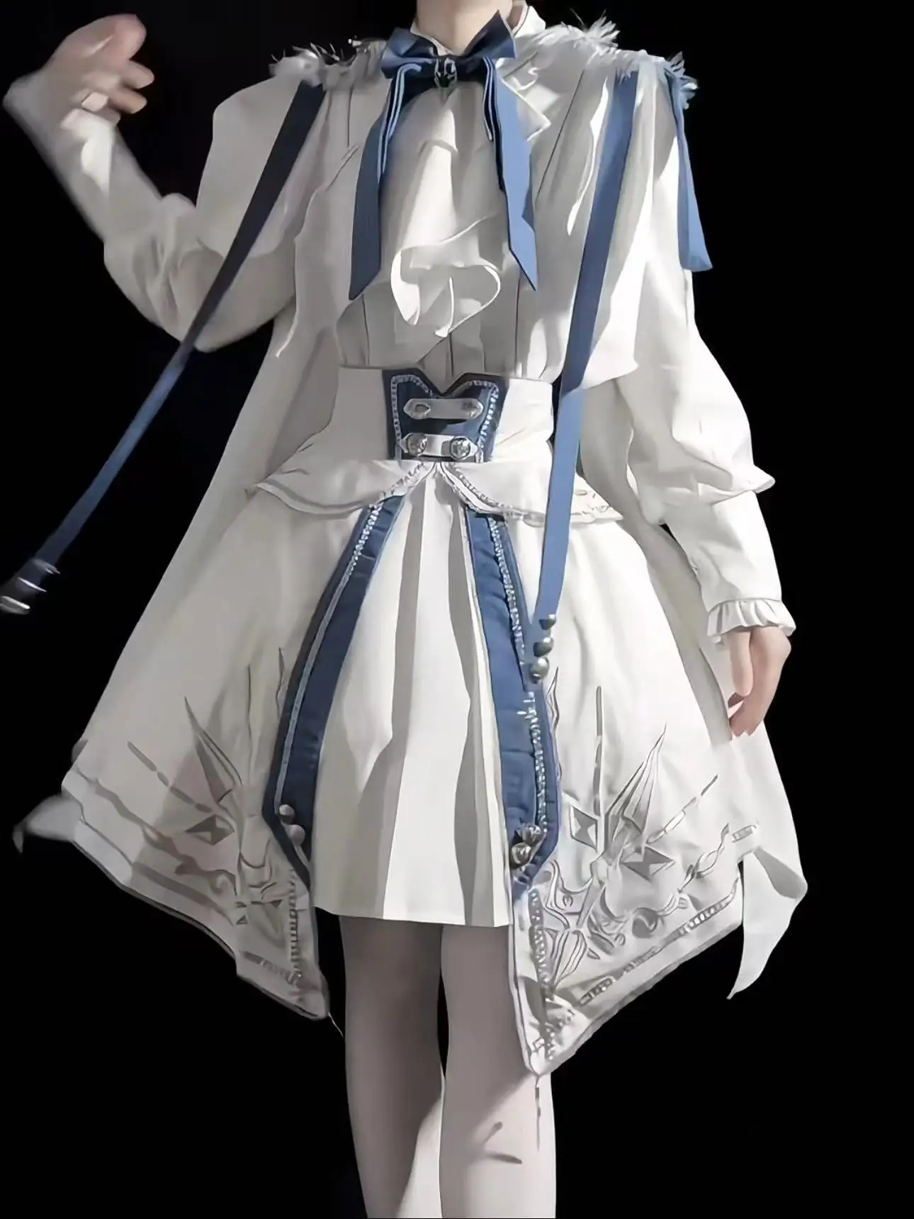 Original Starlight Knight Cosplay Costume Girls White Blue Street Lolita Dress Halloween Event COS Suit Top Shirt Skirt Set Cute