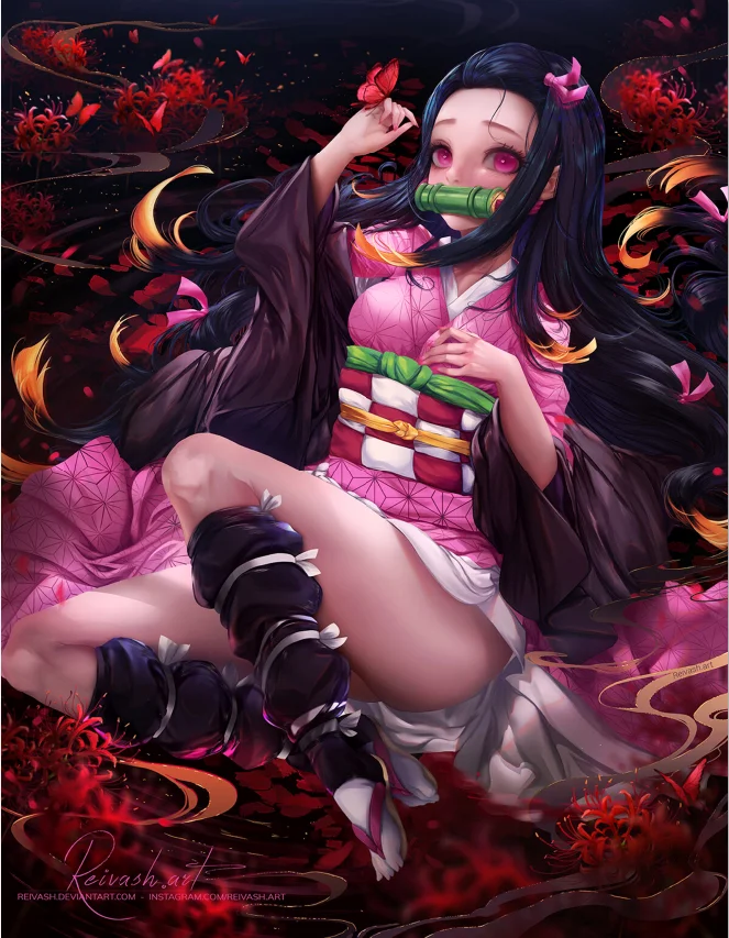 5x7FT Kimetsu Yaba Demon Slayer Kamado Nezuko Tùy Chỉnh Hình Phông Nền Vinyl 220Cm X 150Cm
