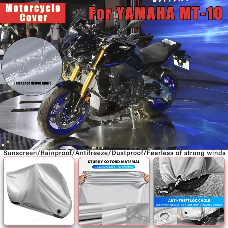 

For YAMAHA MT-10 No Ear Motorcycle Cover - Outdoor Full Body Protection, Waterproof Dustproof Sunscreen Moto Accessories
