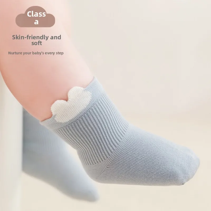 Baby Socks 0-3 Months Old Boys and Girls Unlined Mid-calf Socks Not Tight Around The Legs Spring and Autumn Children's Socks