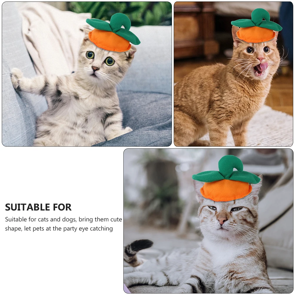 

1pc Pumpkin Shaped Halloween Hat for Dog Cat Costume Party Decorative Headgear Lightweight Comfortable Pet Cosplay for Cats
