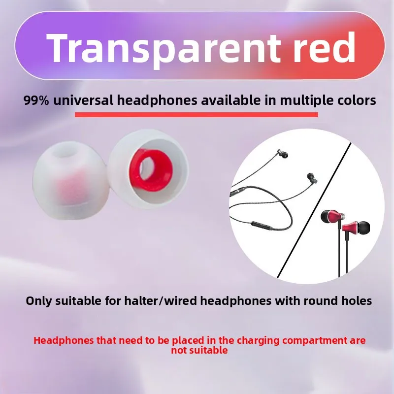 

Universal Round-port Earphone Silicone Tips - In-Ear Soft Replacement For Wired/Neckband Bluetooth Headphones Anti-Slip Plugs