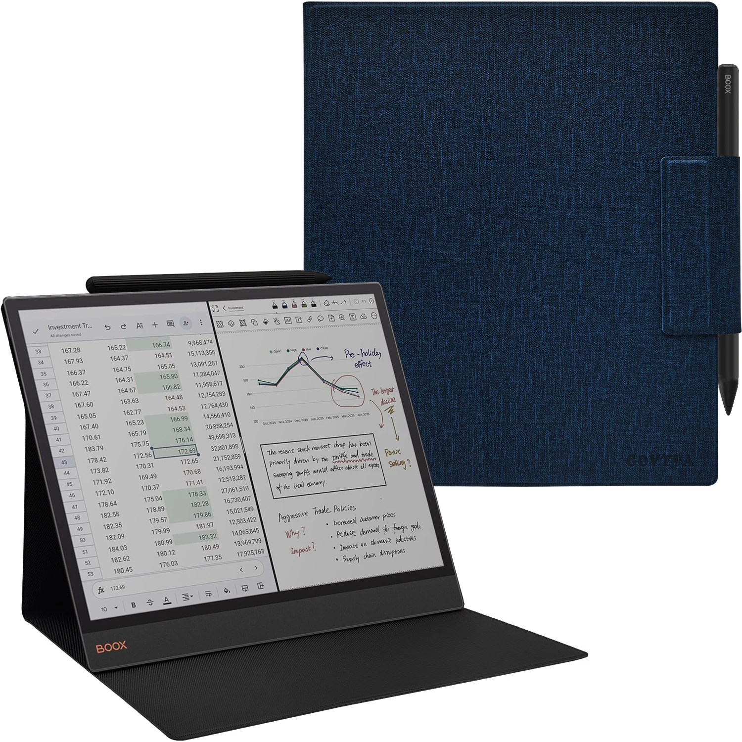 Magnetic Stand Case for Boox Tab X C 13.3 Color/Boox Note Max 13.3 (2025/2024) Cover with Magnetic Pen Buckle, Auto Sleep/Wake