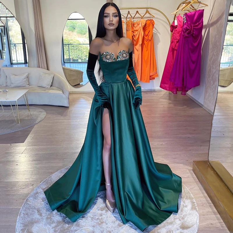 

Eightree Formal A-Line Evening Dresses Women Sweetheart Beadings Prom Dress Saudi Arabia Party Cocktail Prom Gowns Custom Size