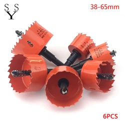 6 pz 38-65mm M42 sega a tazza bimetallica HSS punte da trapano corona di perforazione per metallo ferro alluminio strumenti di taglio del legno inossidabile