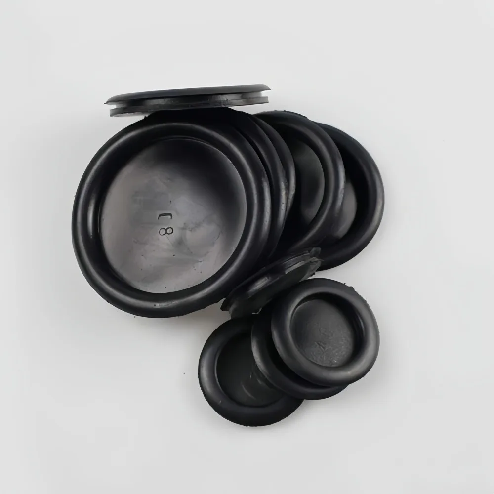 Single Side Flange Closed Blind Rubber Grommet, Solid Blanking Sealing Plug, Black Rubber Body Plug O Ring Cover ize 14-150mm