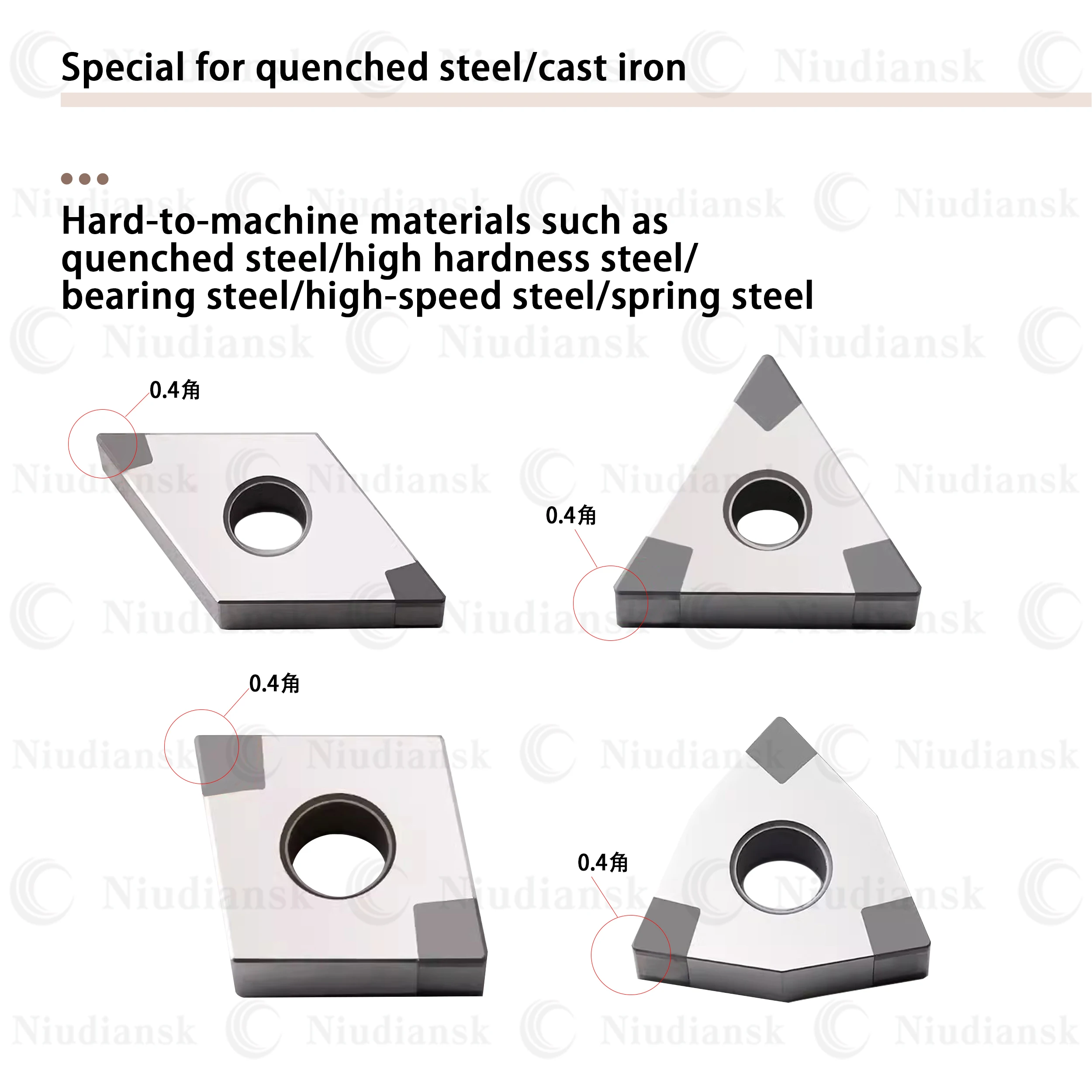 High-quality CBN Diamond TNMG16 WNMG08 CNMG12 DNMG15 VNMG16 Cubic Boron Nitride Blade CNC Tool Suitable For Processing Cast Iron