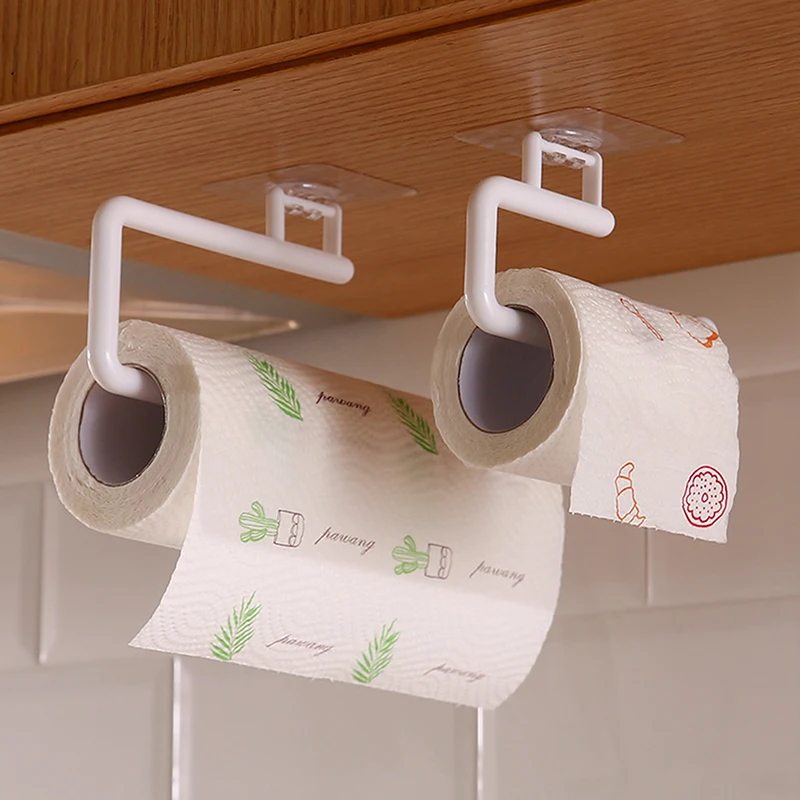 

Kitchen Tissue Holder Hanging Toilet Roll Paper Holder Towel Rack Kitchen Bathroom Cabinet Door Hook Holder Organizer