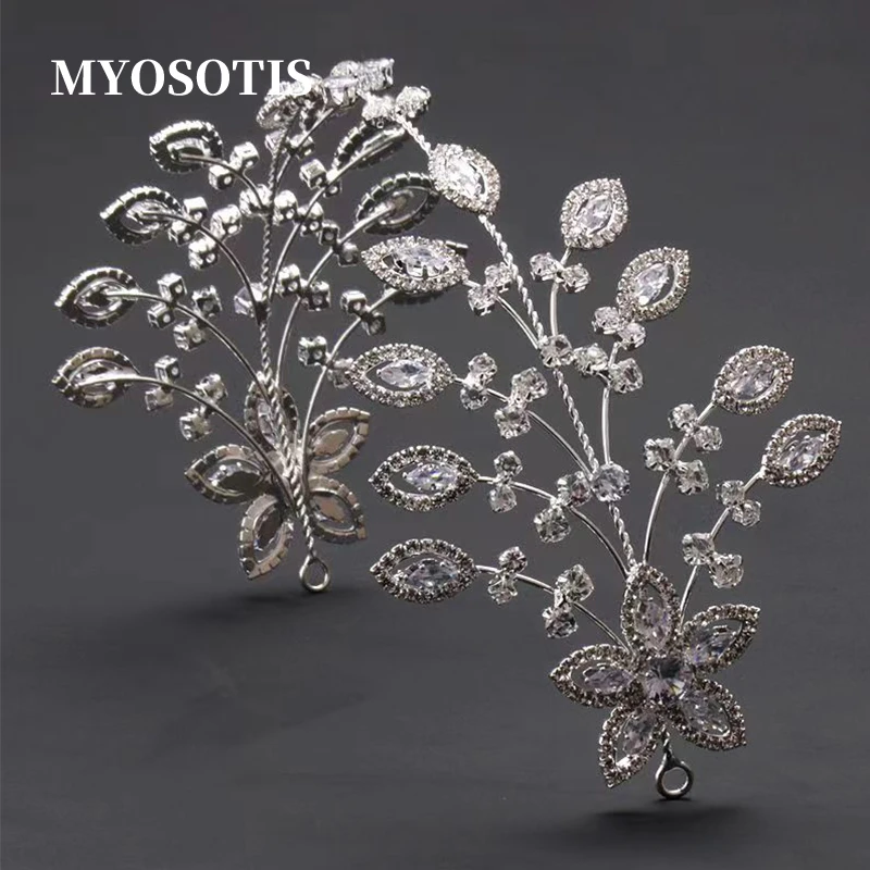 

Luxury Zircon Leaf Headband Baroque Bridal Hairband Wedding Accessories for Women Charms Crystal Tiara Jewelry