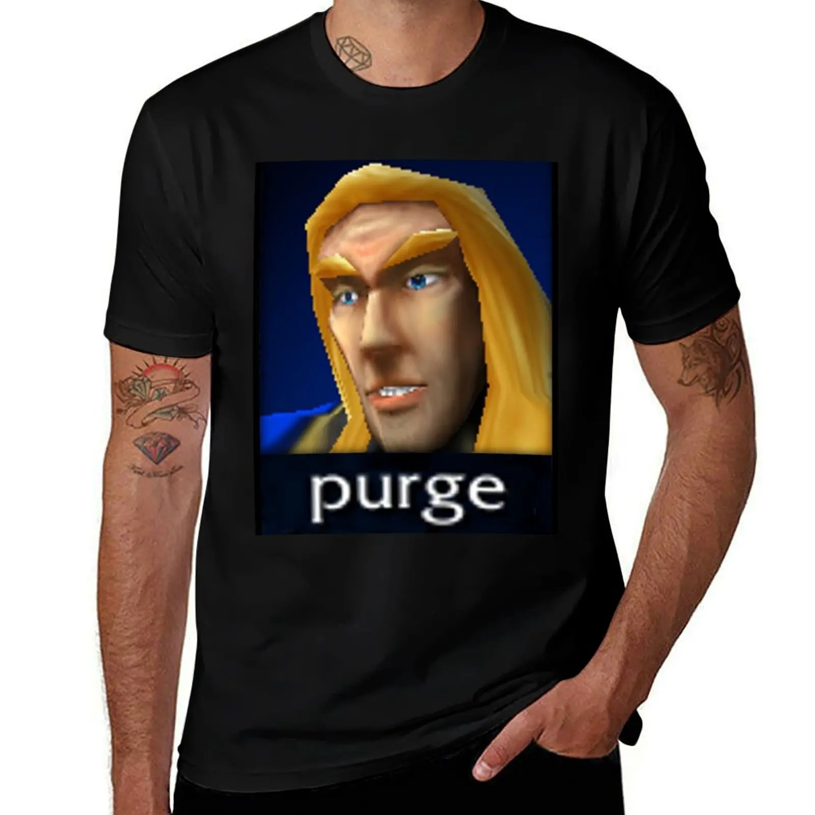

Arthas Purge Meme T-Shirt men t shirt cotton 100% black cotton t-shirt plain for man package T-Shirt