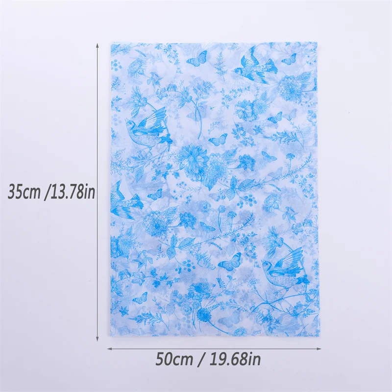 20 Pcs 50*35cm Flower Bird Butterfly Printed Tissue Paper DIY Craft Flowers Gift Packing Wedding Party Home Decoration Supplies