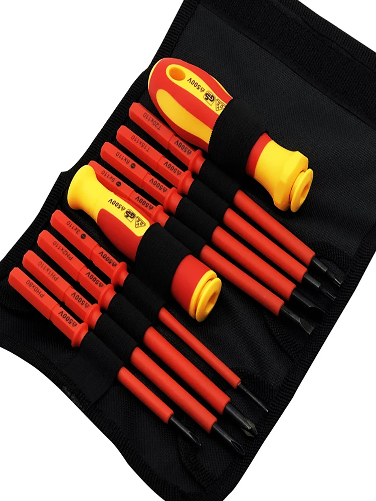 Screwdriver set for electrician multifunctional insulated cross hole