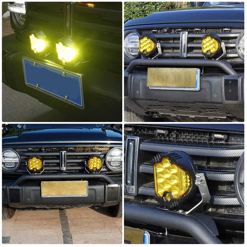 1/2 pz 5 pollici auto LED luce di lavoro universale per fuoristrada camion 4X4 ATV SUV luci ausiliarie Combo lampada di guida faro giallo