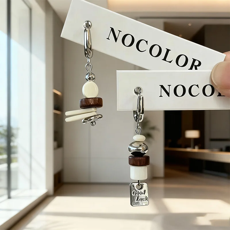 

2025 Trend Vintage Punk Beads Block Jewellery Earrings Woman High Quality Designer Handmade Dangle Y2K brincos feminino Gift